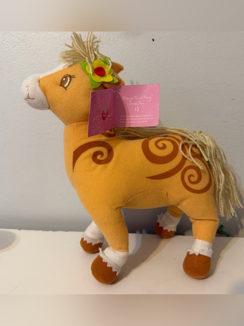 2007 Strawberry Shortcake Orange Twist Pony plush from Series Two